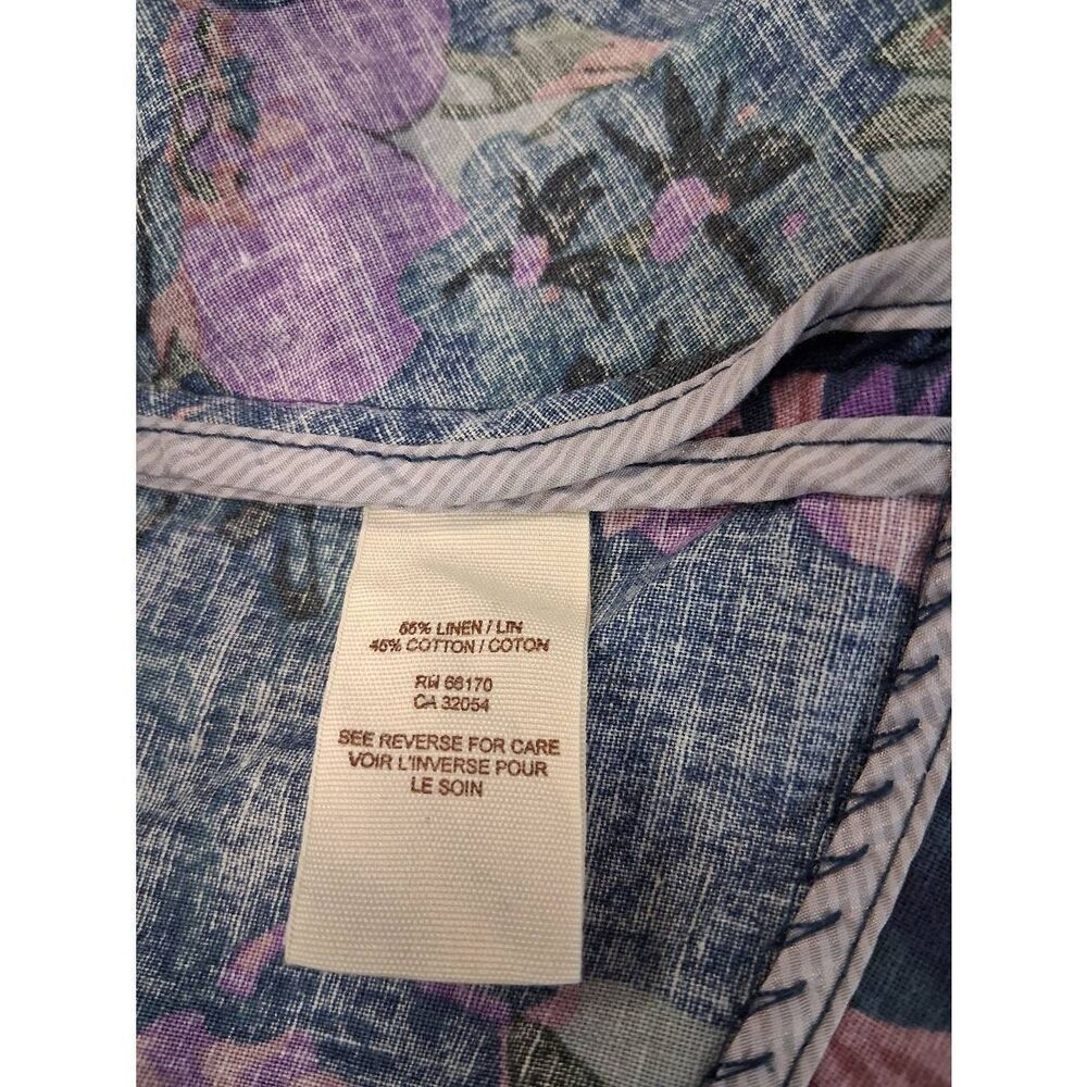 Free People womens size 6 linen lightweight jacket blue purple spring summer - Picture 10 of 10